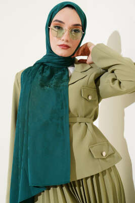 Pazarium - Kamuflaj Desen Jakar Şal Zümrüt