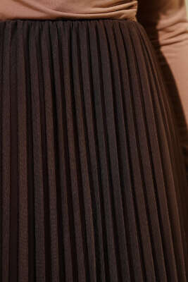 Fırfırlı Pileli Tül Etek Kahve - Thumbnail