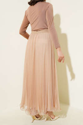 Fırfırlı Pileli Tül Etek Büsküvi - Thumbnail