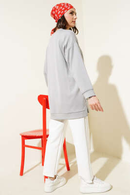 Loyşa Kuş Taşlı Tunik Kayrak Grisi - Thumbnail