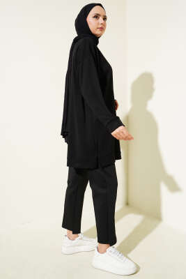 Loyşa Kuş Taşlı Tunik Siyah - Thumbnail