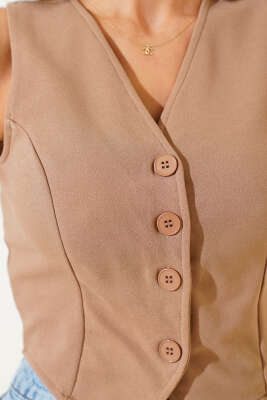 Krep Yelek Camel - Thumbnail