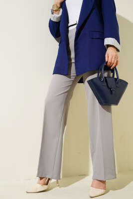 Pazarium - Bel Şeritli Palazzo Pantolon Taş