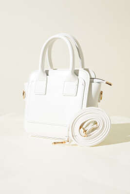 Pazarium - Kutu Model El Çanta Beyaz