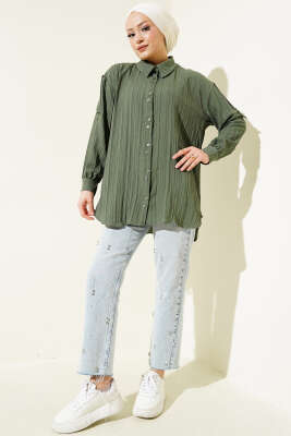 Kol Apoletli Gömlek Haki - Thumbnail