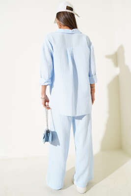 Cepli Müslin Salaş İkili Takım Mavi - Thumbnail