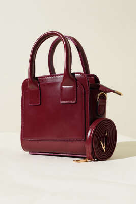 Kare Model Çanta Bordo - Thumbnail