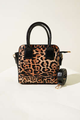 Kare Model Çanta Leopar - Thumbnail