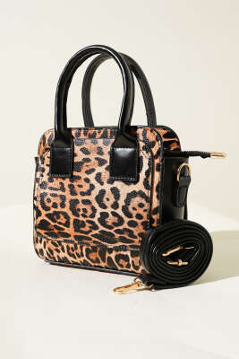 Kare Model Çanta Leopar - Thumbnail