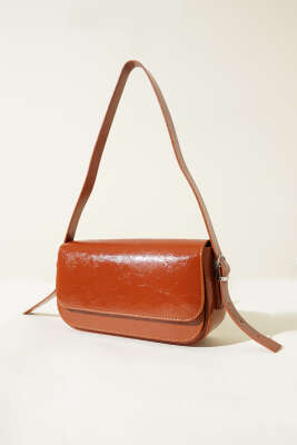 Pazarium - Mıknatıslı Deri Çanta Taba