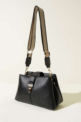 Baget Kilitli Kol Çantası Siyah - Thumbnail