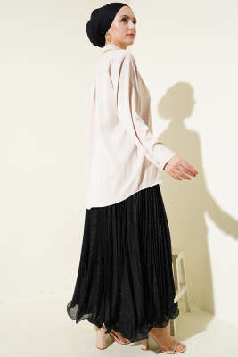 Şifon Basic Gömlek Bej - Thumbnail