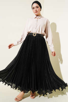 Şifon Basic Gömlek Bej - Thumbnail