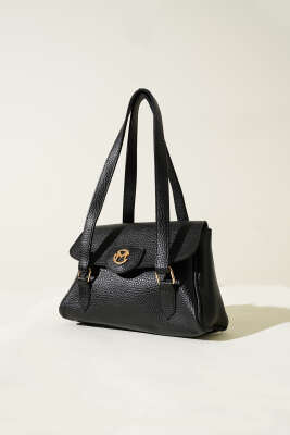 Pazarium - Armalı Mıknatıslı Tek Bölmeli Çanta Siyah