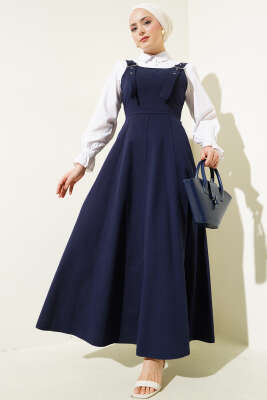 Pazarium - Kalın Askılı Gabardin Jile Lacivert