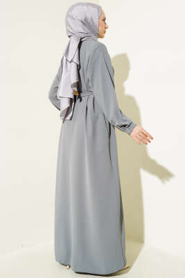 Asimetrik Kesim Uzun Tunik İkili Takım Gri - Thumbnail