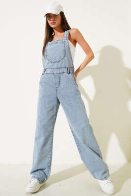 Ön Cepli Salaş Kot Slopet Mavi - Thumbnail