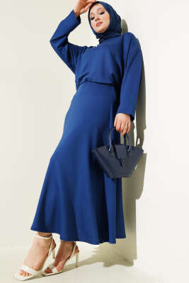 Pazarium - Loyşa Basic Tunik Etek İkili Takım Parlement