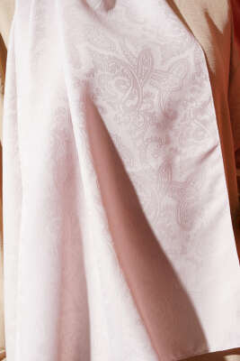 Paisley Desen Jakar Şal Pudra - Thumbnail