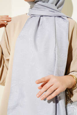 Paisley Desen Jakar Şal Gri - Thumbnail