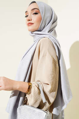 Paisley Desen Jakar Şal Gri - Thumbnail