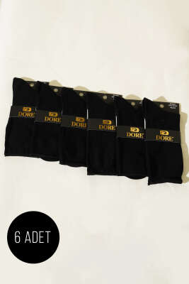 Pazarium - Erkek 6'lı Bambu Diyabet Soket Çorap Siyah