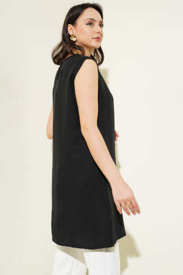 Kolsuz Bisiklet Yaka Uzun İçlik Siyah - Thumbnail