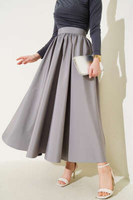 Kloş Tafta Etek Gri - Thumbnail