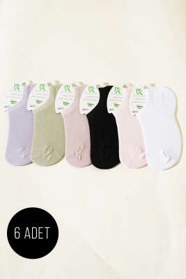 Bayan 6'lı Bambu Sneakers Çorap Asorti 1 - Thumbnail