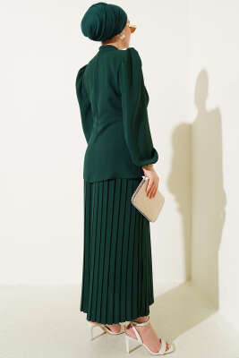 Pilise Etekli Tunik İkili Takım Zümrüt - Thumbnail