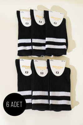 Pazarium - Bayan 6'lı Fitilli Soket Çorap Asorti 2