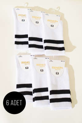 Pazarium - Bayan 6'lı Fitilli Soket Çorap Asorti 1