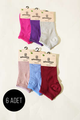 Pazarium - Bayan 6'lı Bambu Patik Çorap Asorti 1