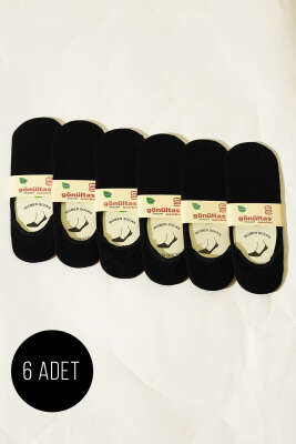 Pazarium - Bayan 6'lı Dikişsiz Bambu Babet Çorap Siyah