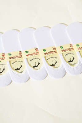 Bayan 6'lı Dikişsiz Bambu Babet Çorap Beyaz - Thumbnail