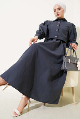 Pazarium - Bel Lastik Detaylı Paraşüt Jile İkili Takım Füme