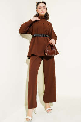 Pazarium - Pileli Kemerli Salaş İkili Takım Kahve