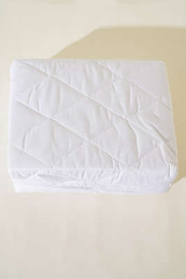 Tek Kişilik Kapitoneli Sıvı Geçirmez Yatak Alezi Beyaz - Thumbnail