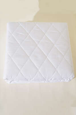 Çift Kişilik Kapitoneli Sıvı Geçirmez Yatak Alezi Beyaz - Thumbnail