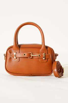 Kanca Kemerli Mini Çanta Taba - Thumbnail