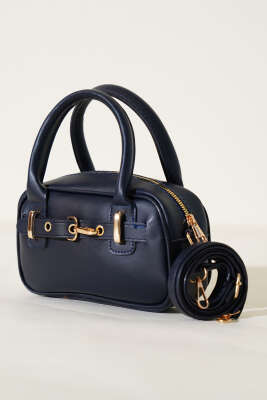 Kanca Kemerli Mini Çanta Lacivert - Thumbnail