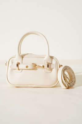 Kanca Kemerli Mini Çanta Krem - Thumbnail