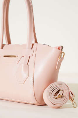 Metal Armalı Fermuarlı Çanta Pudra - Thumbnail