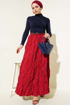 Balıkçı Yaka Yan Büzgülü Sandy Bluz Lacivert - Thumbnail