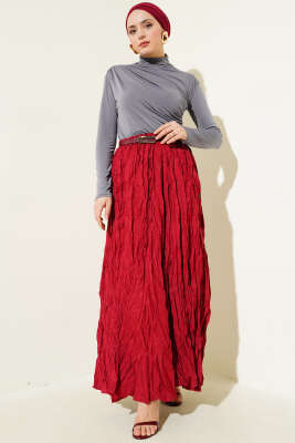 Balıkçı Yaka Yan Büzgülü Sandy Bluz Kayrak Grisi - Thumbnail