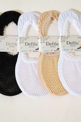 Bayan 6'lı Dantel Babet Çorap Asorti 5 - Thumbnail
