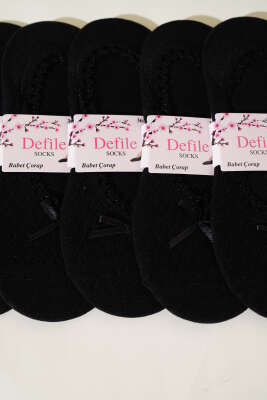 Bayan 6'lı Dantel Babet Çorap Siyah - Thumbnail