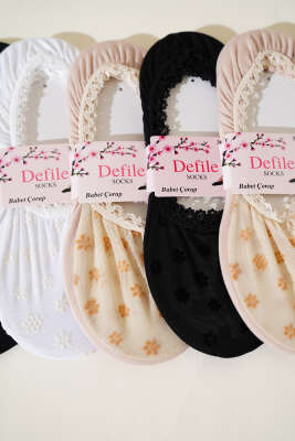 Bayan 6'lı Dantel Babet Çorap Asorti 7 - Thumbnail