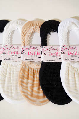 Bayan 6'lı Dantel Babet Çorap Asorti 6 - Thumbnail