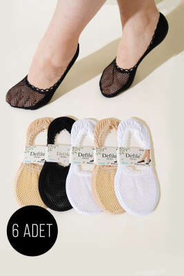 Bayan 6'lı Dantel Babet Çorap Asorti 5 - Thumbnail